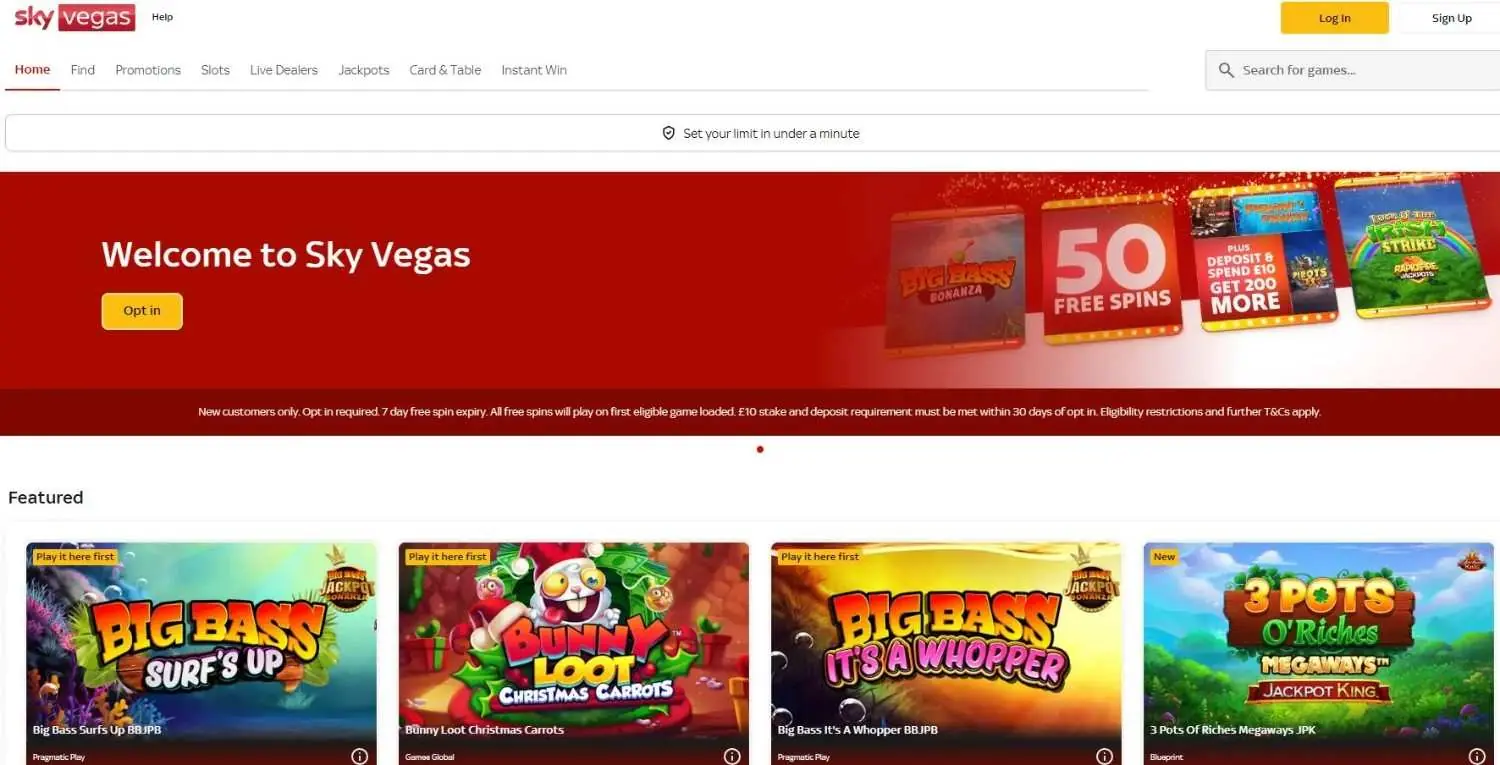 Sky Vegas Homepage Sky Vegas Homepage