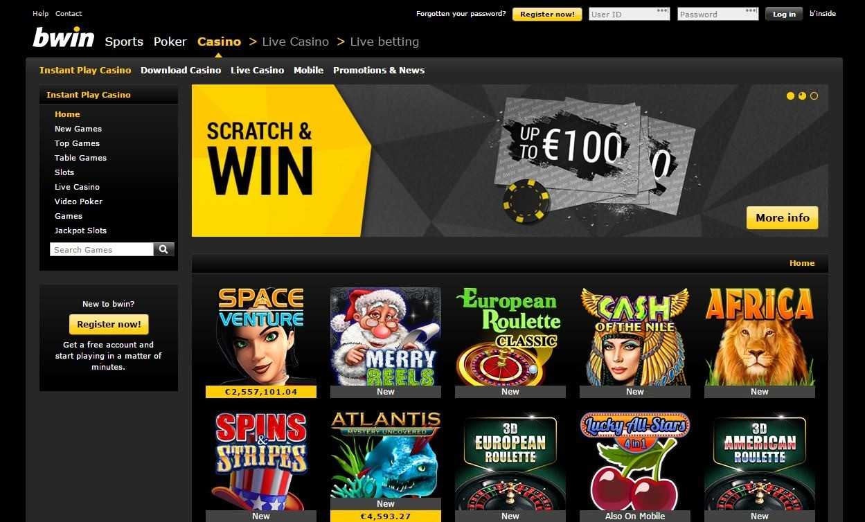 Bwin Homepage