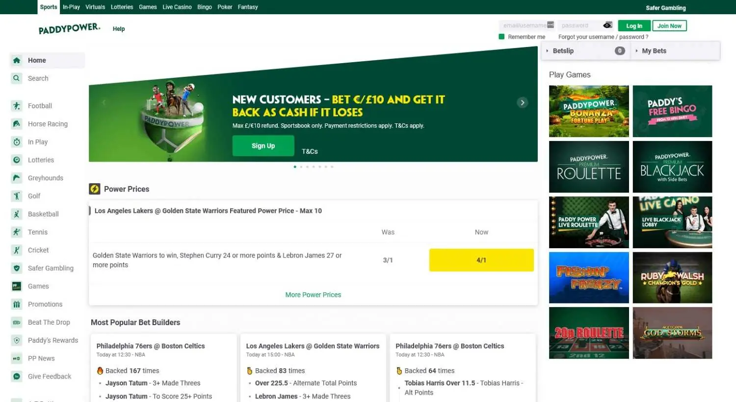 Paddy Power Homepage Paddy Power Homepage