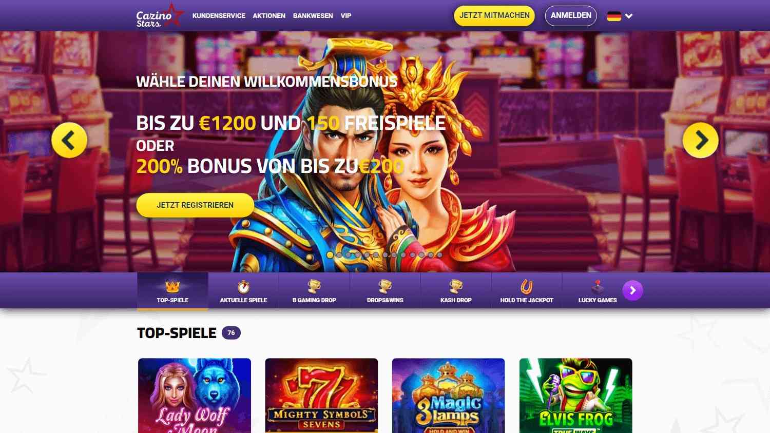 Cazino Stars Homepage