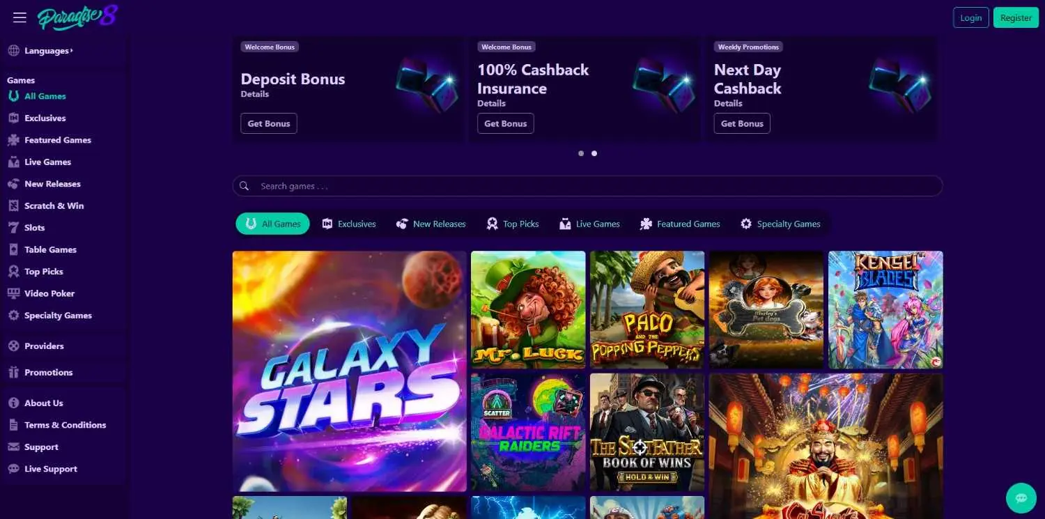 Paradise 8 Casino Homepage Paradise 8 Casino Homepage