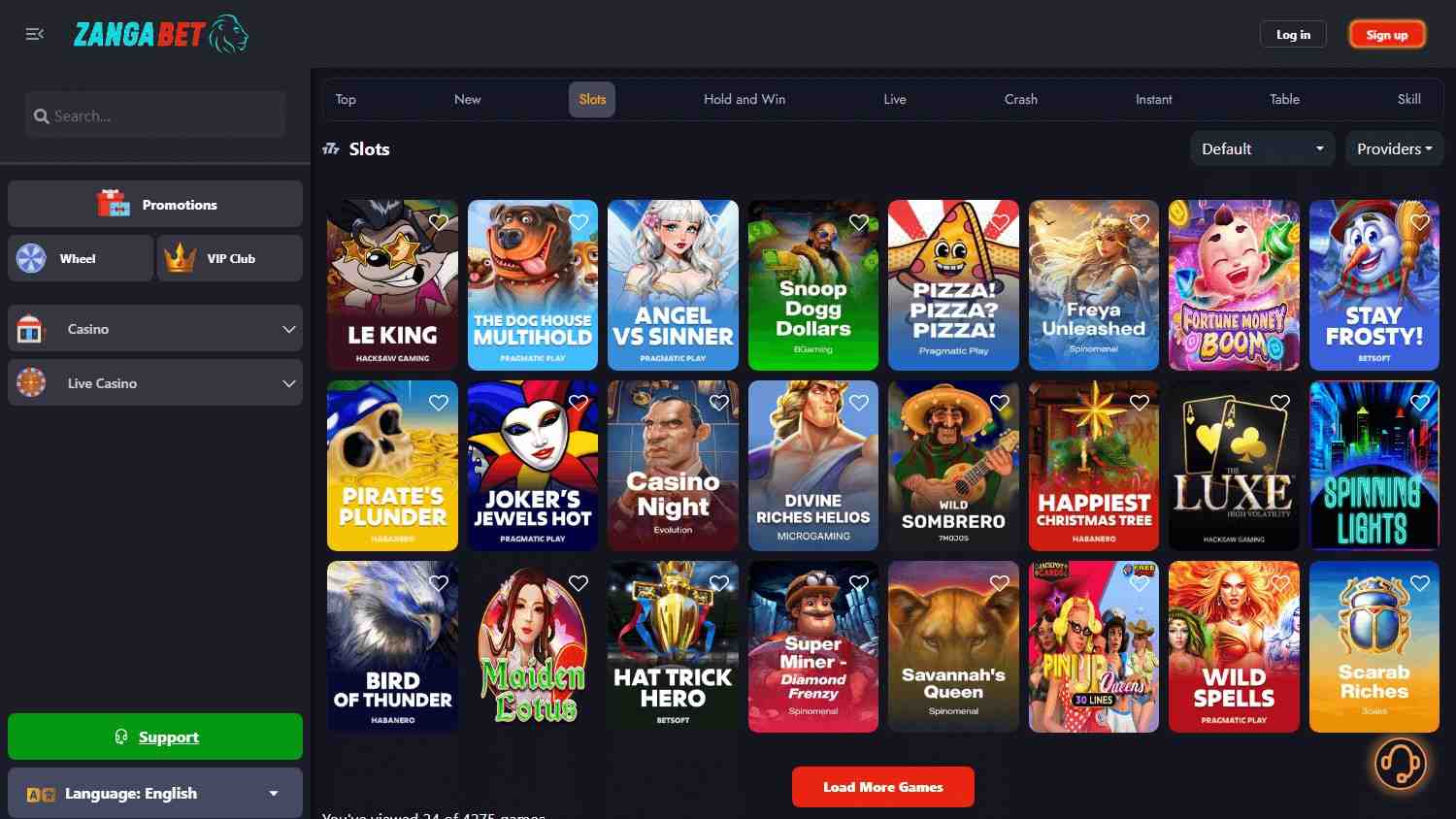 Zangabet Homepage