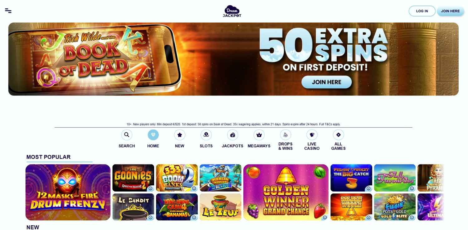 Dream Jackpot Homepage
