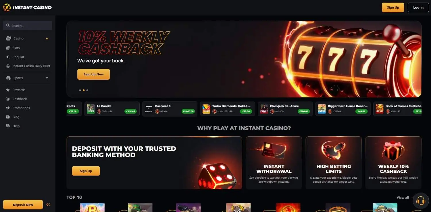 instant Casino Homepage instant Casino Homepage