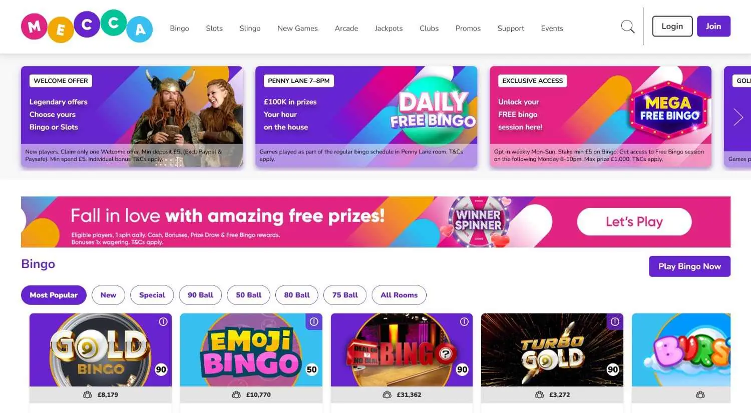 Mecca Bingo Homepage Mecca Bingo Homepage