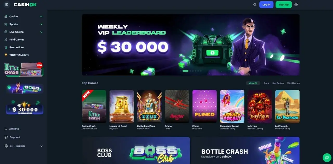 CasinOK casino homepage