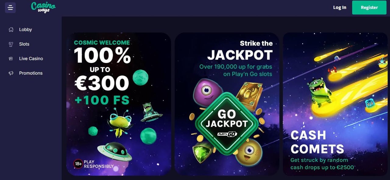 CasinoWays Casino Homepage CasinoWays casino homepage screenshot