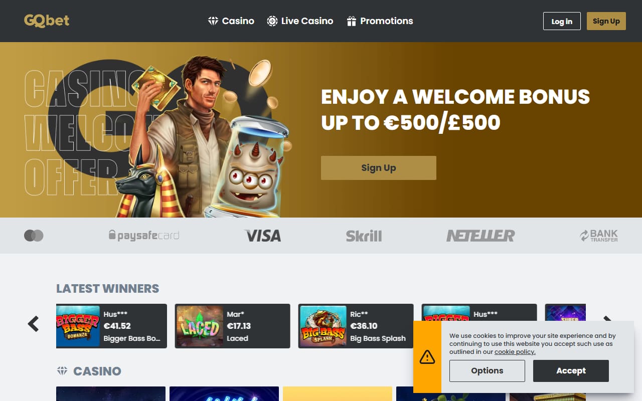 GQbet Homepage GQbet casino homepage