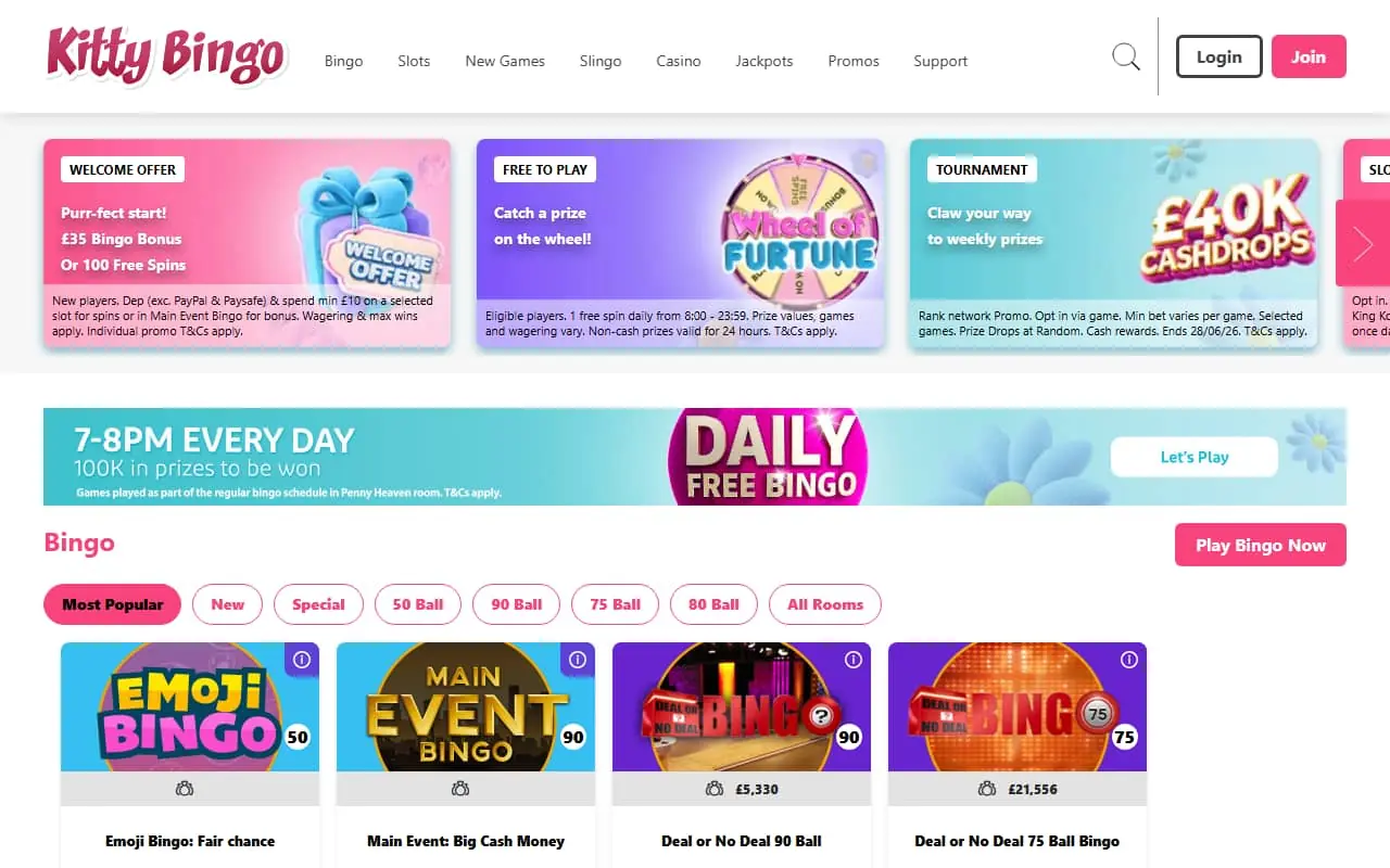 Kitty Bingo Homepage Kitty Bingo Homepage