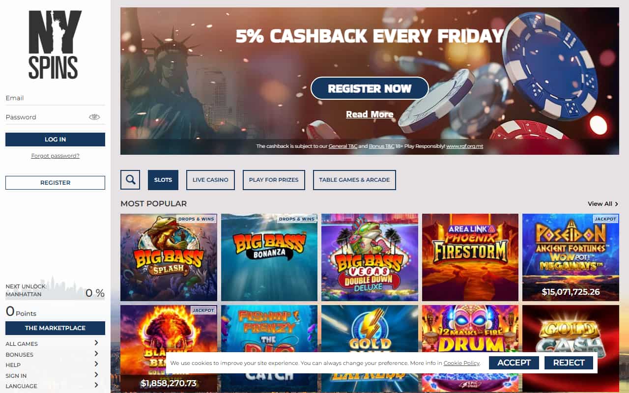 NYspins Homepage NYspins Homepage