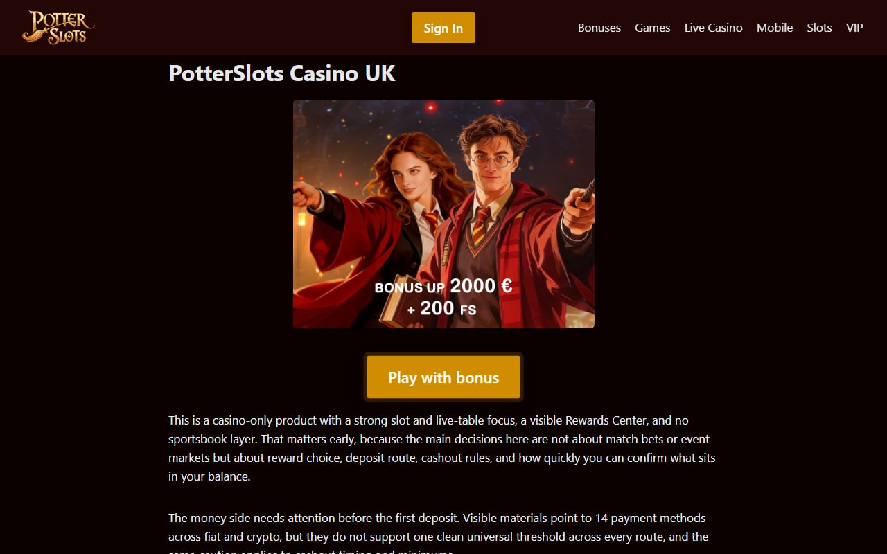Potter Slots Homepage Potter Slots casino homepage