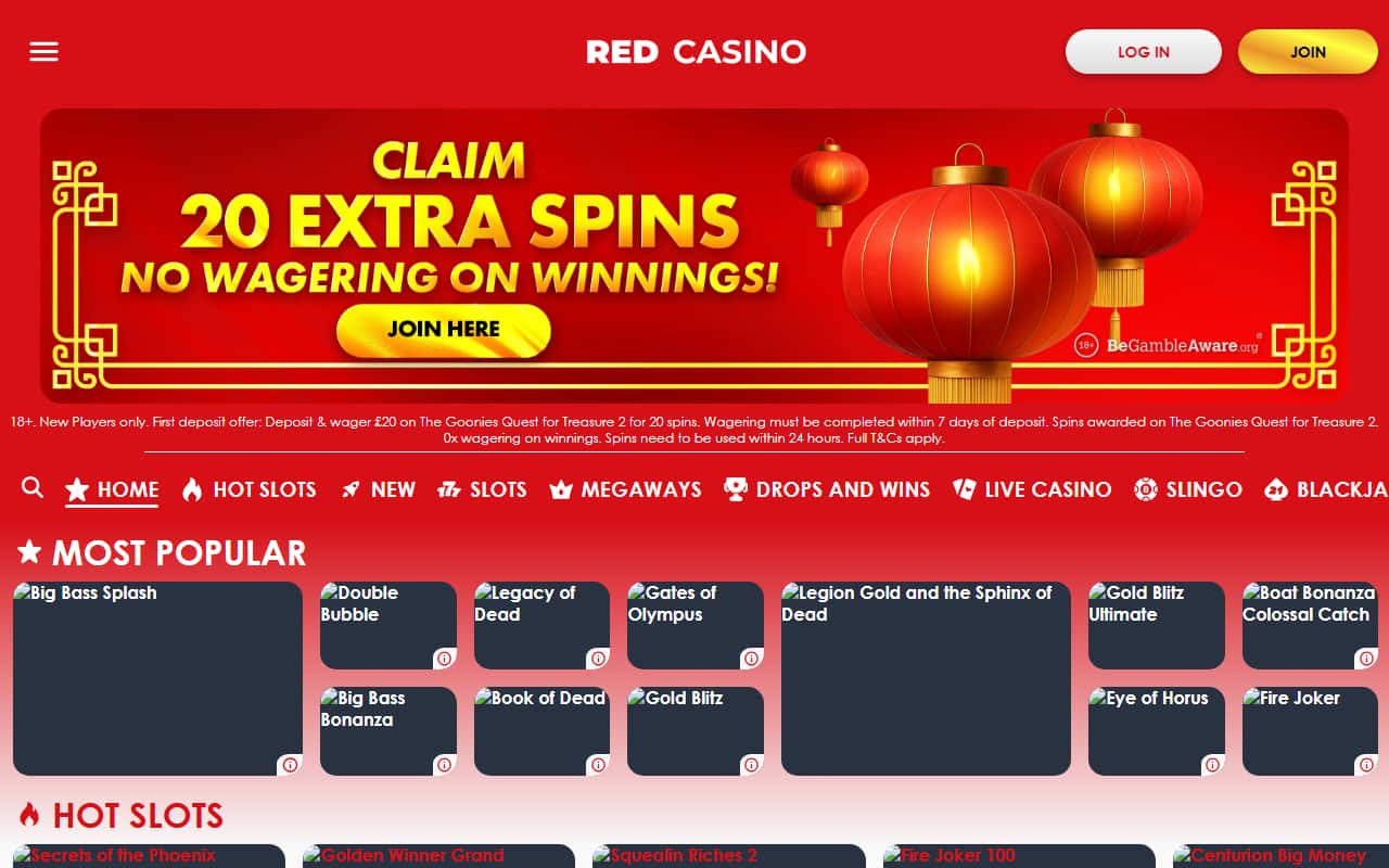 Red Casino Homepage