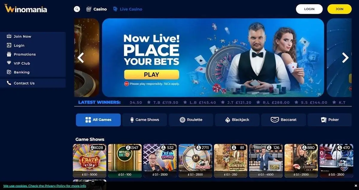 Winomania Casino Homepage Winomania Casino Homepage