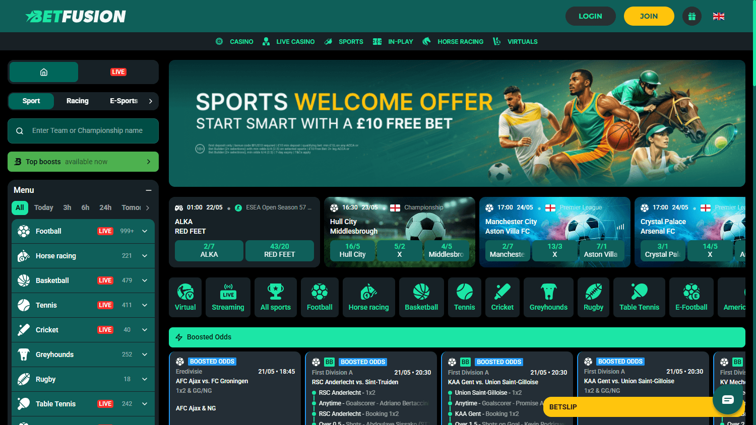BetFusion homepage