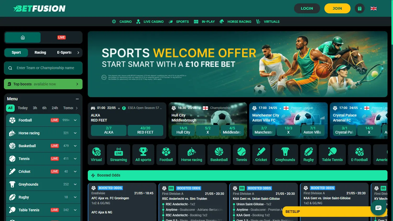 BetFusion homepage