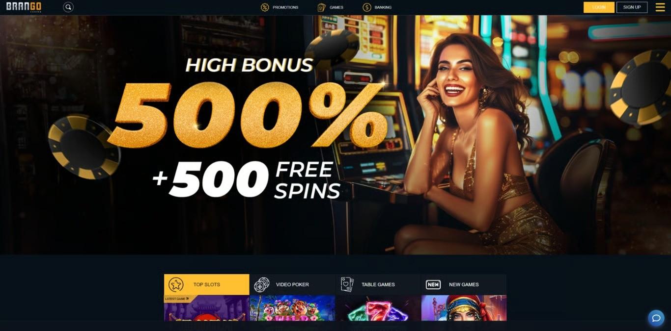Brango Casino homepage screenshot