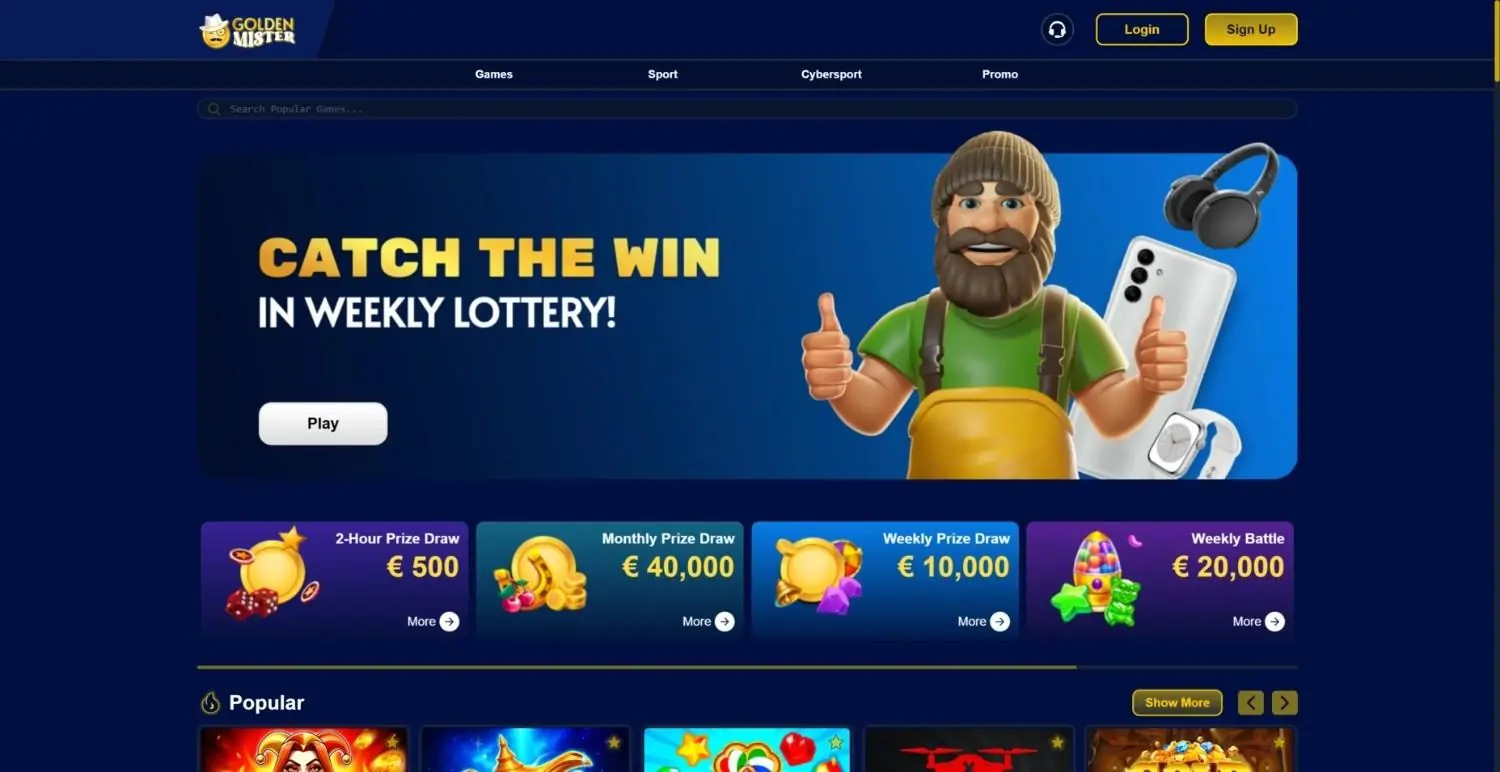 Golden Mister Homepage 2026-06 Golden Mister casino homepage screenshot