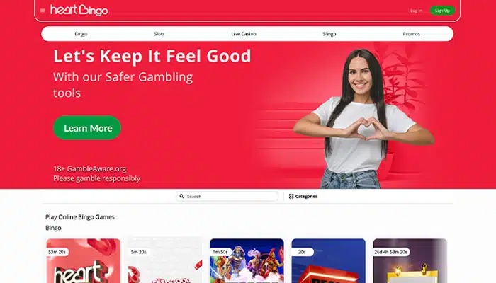 Heart Bingo homepage