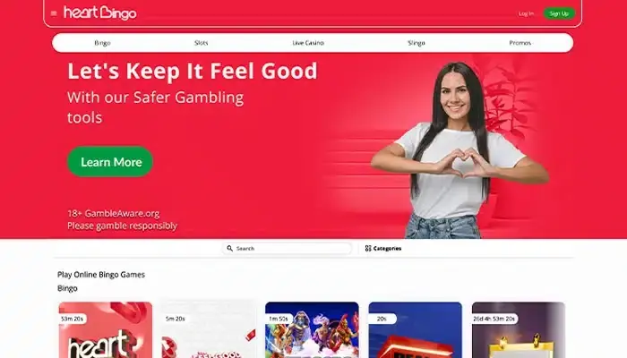Heart Bingo homepage