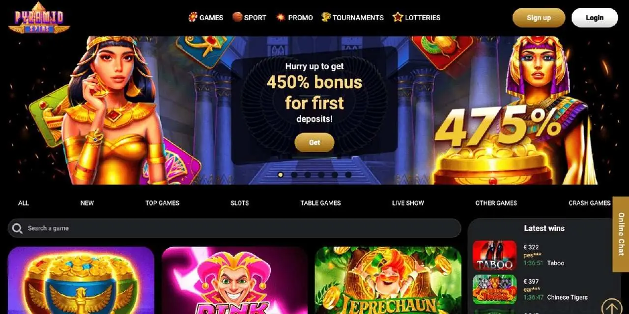 Pyramid Spins Homepage 2026-06 Pyramid Spins casino homepage