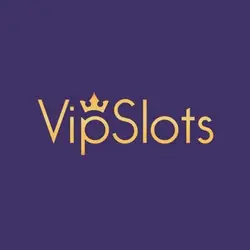 VIP Slots casino logo wordmark on purple background