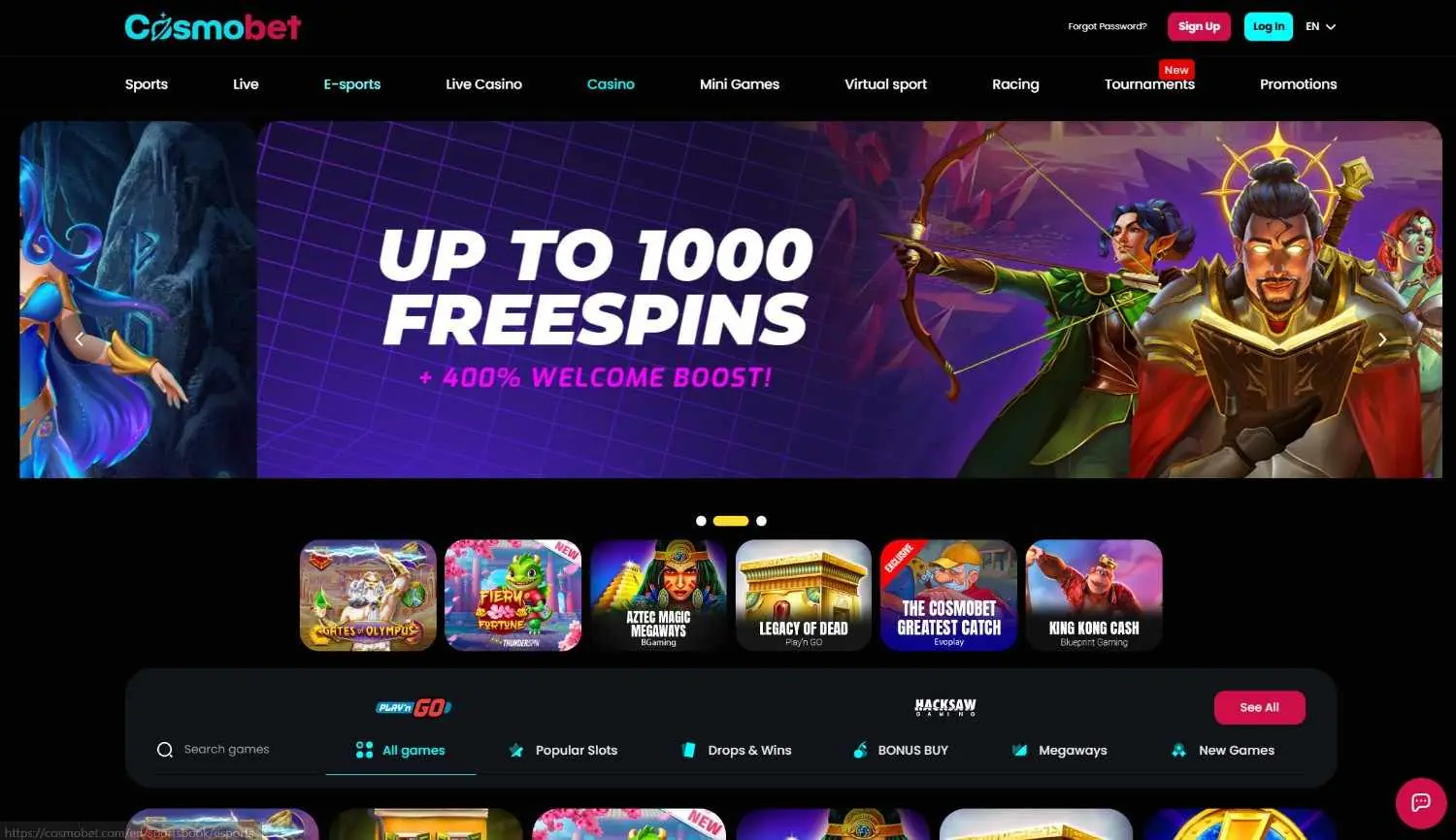 Cosmobet Homepage 2026-06 Cosmobet casino homepage