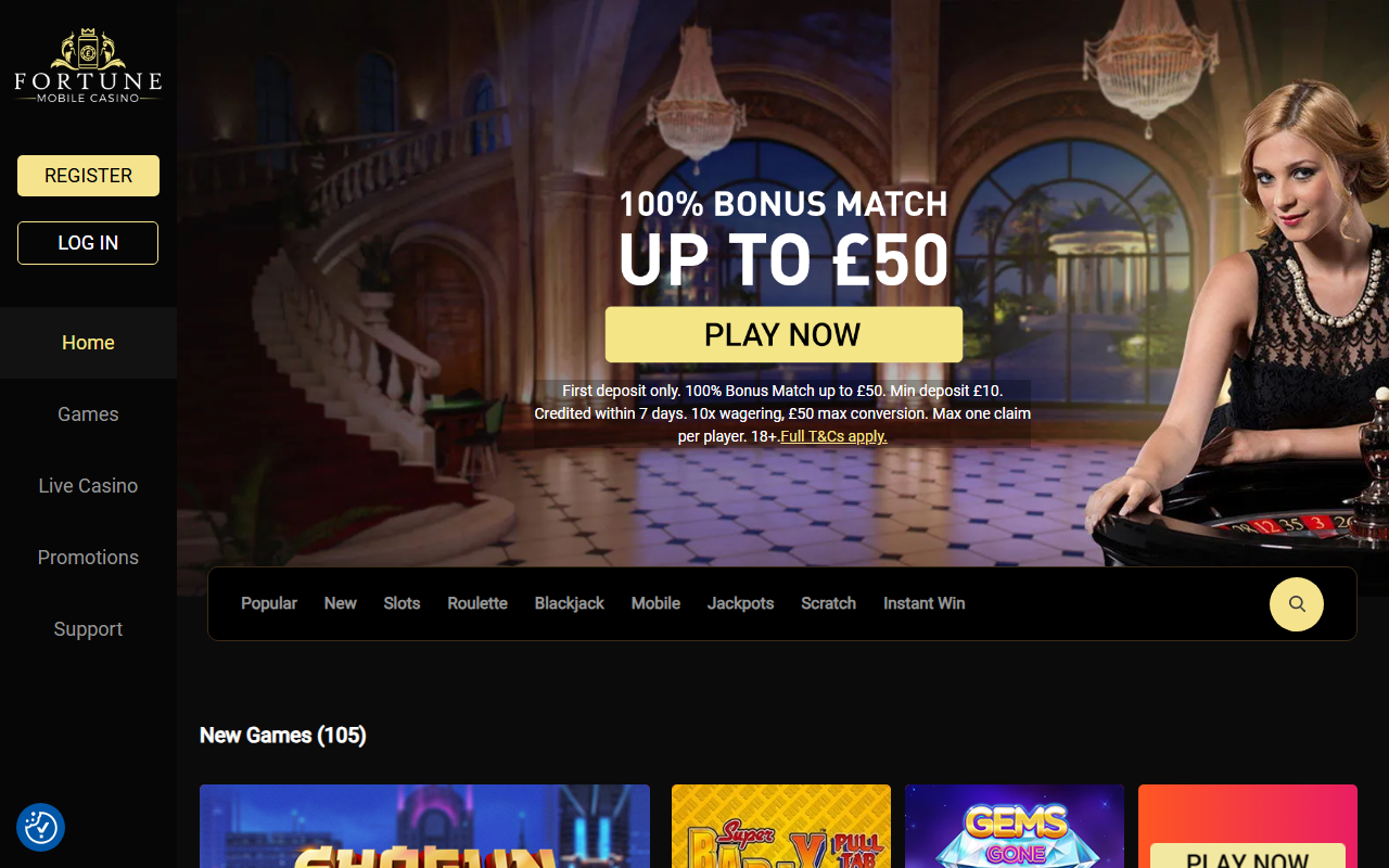 Fortune Mobile Casino Homepage Fortune Mobile Casino homepage