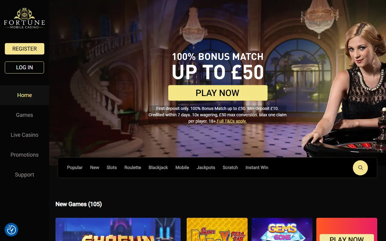 Fortune Mobile Casino Homepage Fortune Mobile Casino homepage