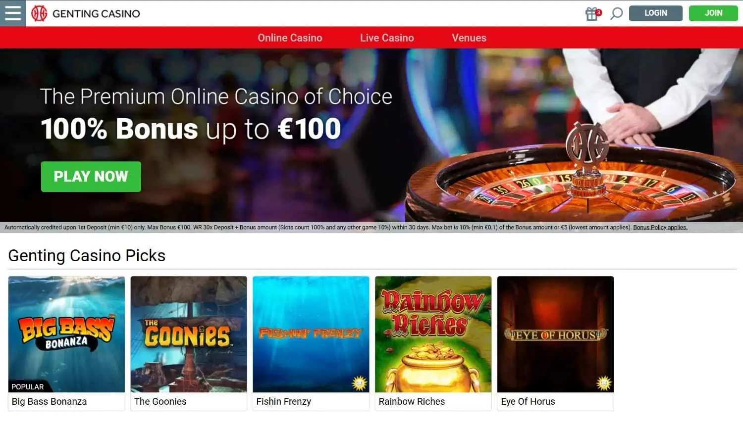Genting Casino Homepage 2026-06 Genting Casino UK featured homepage