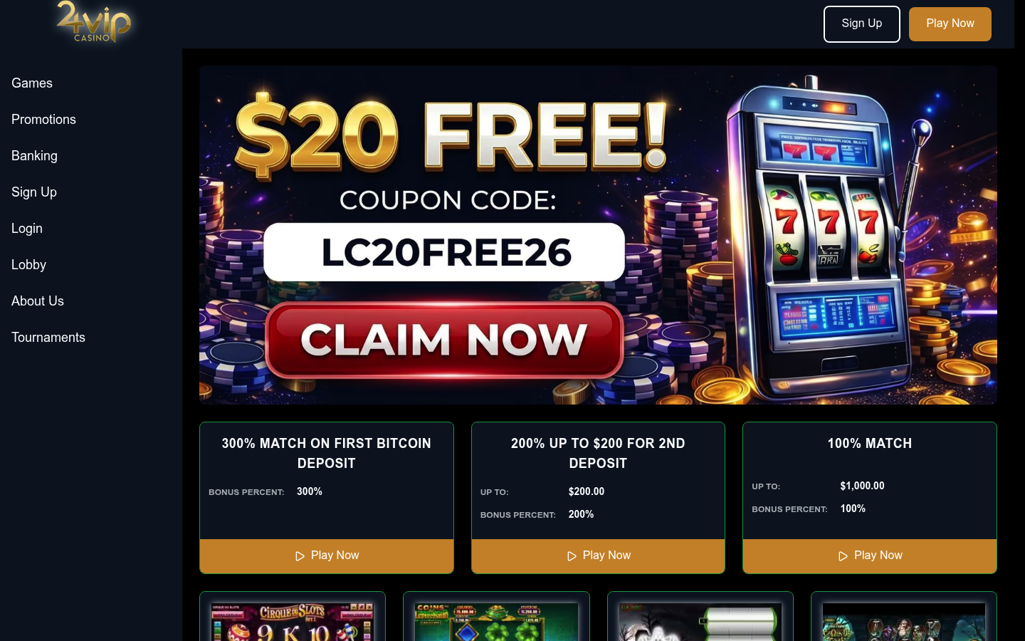 golden-pharaoh-sister-sites-24vip-casino 24VIP Casino screenshot for Golden Pharaoh sister sites