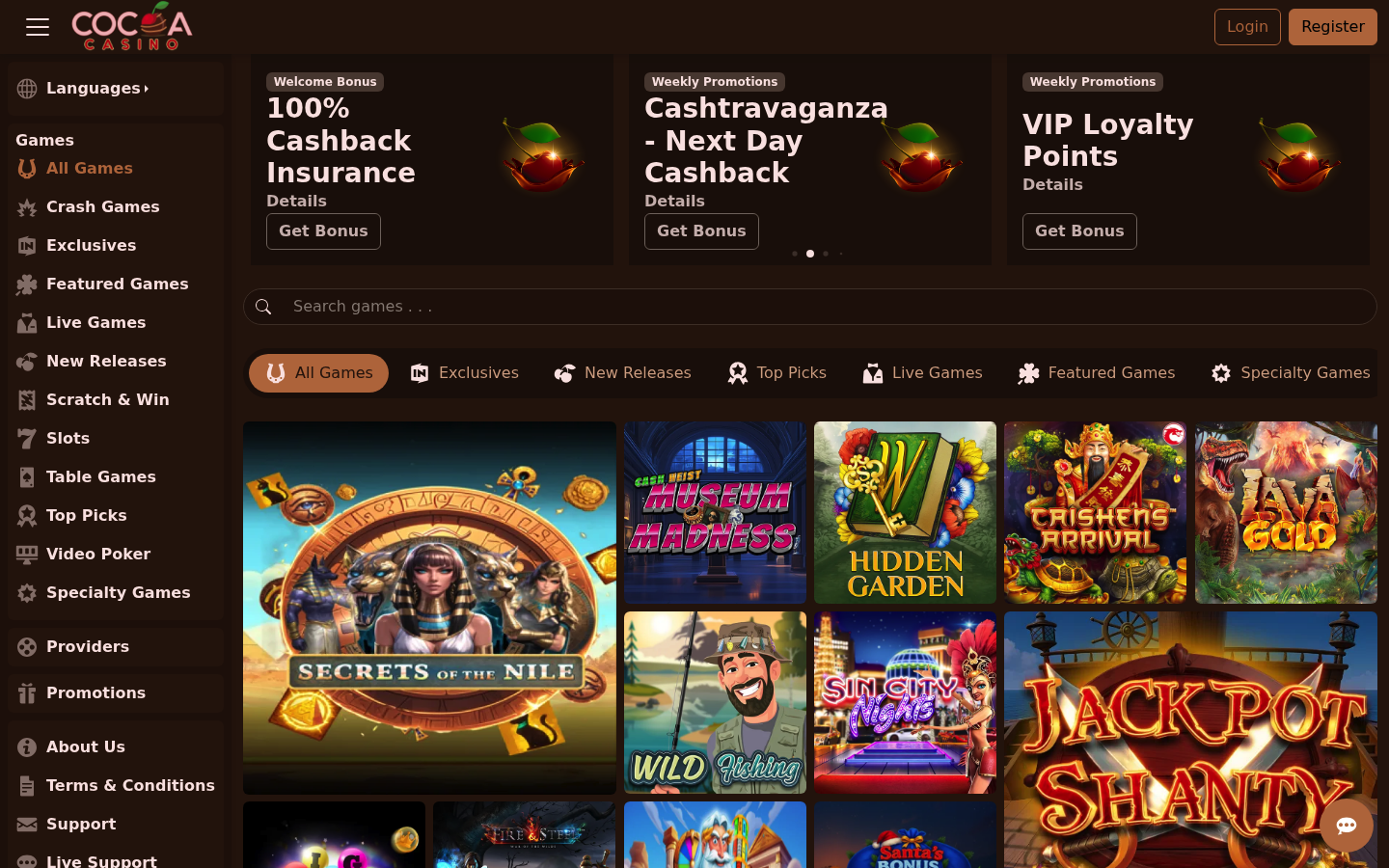 golden-pharaoh-sister-sites-cocoa-casino Cocoa Casino screenshot for Golden Pharaoh sister sites