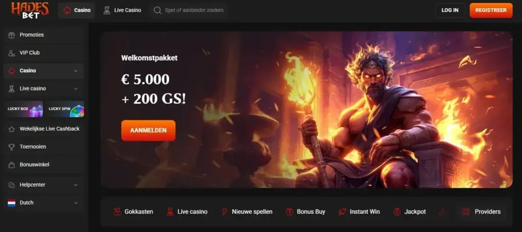 HadesBet Homepage HadesBet casino homepage