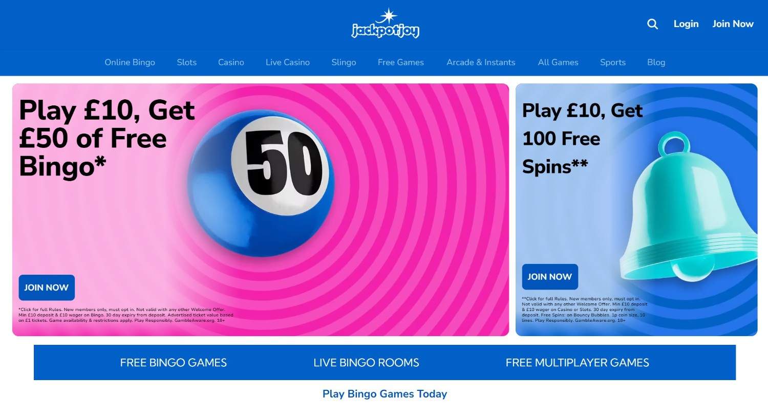 Jackpotjoy Homepage Jackpotjoy UK casino homepage