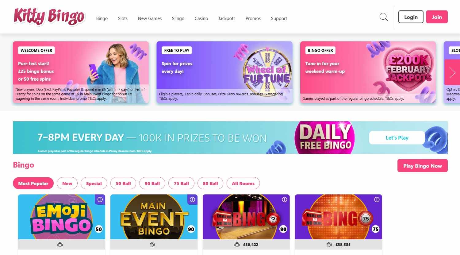 Kitty Bingo Homepage 2026-06 Kitty Bingo UK homepage