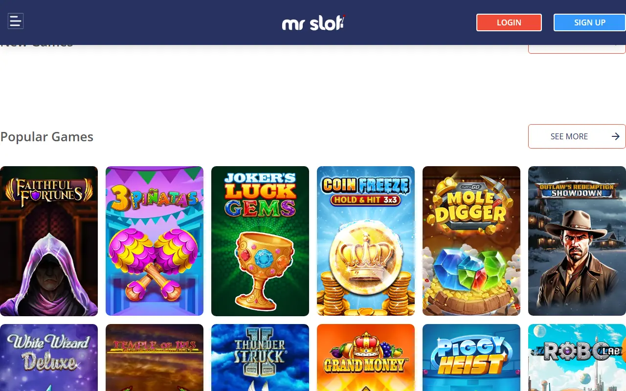 Mr Slot Homepage Mr Slot Casino UK homepage screenshot June 2026