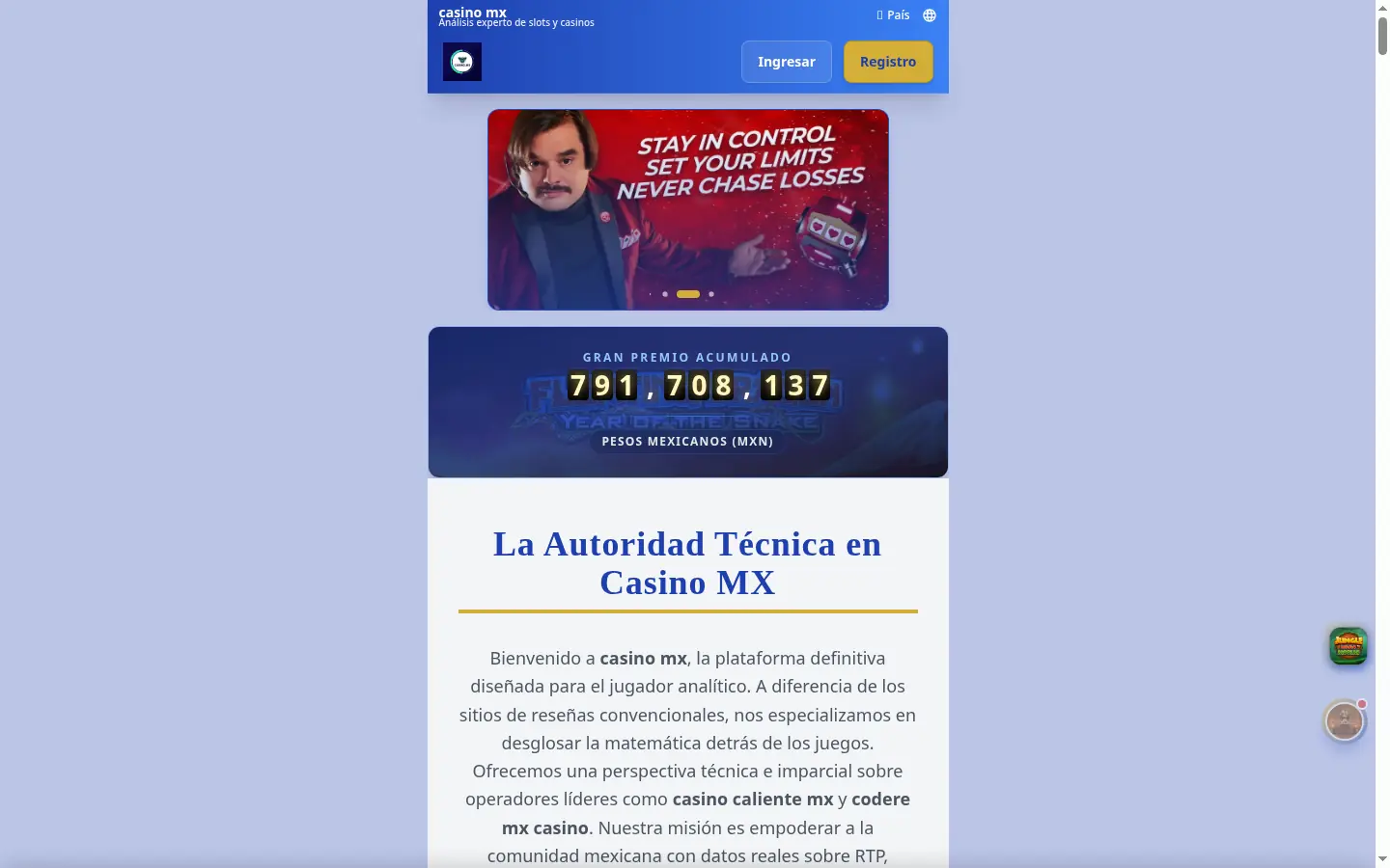 Casino MX homepage screenshot