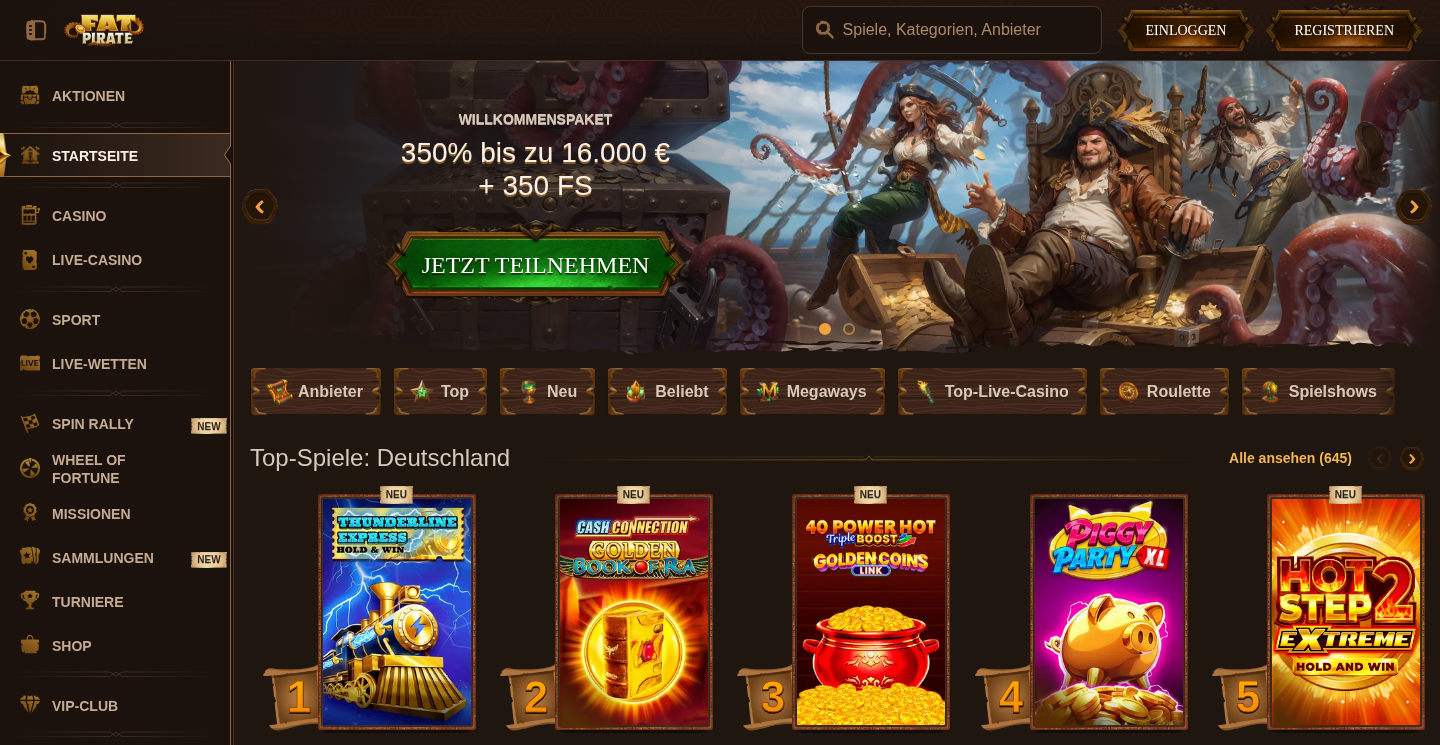 Fat Pirate homepage screenshot Fat Pirate homepage screenshot