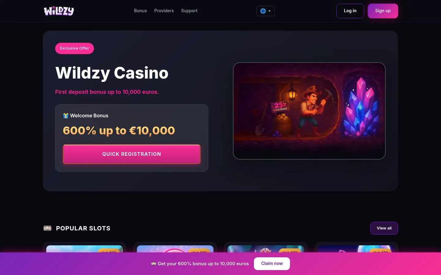 wildzy.org homepage screenshot