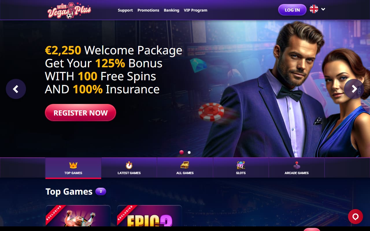 Win Vegas Plus homepage screenshot