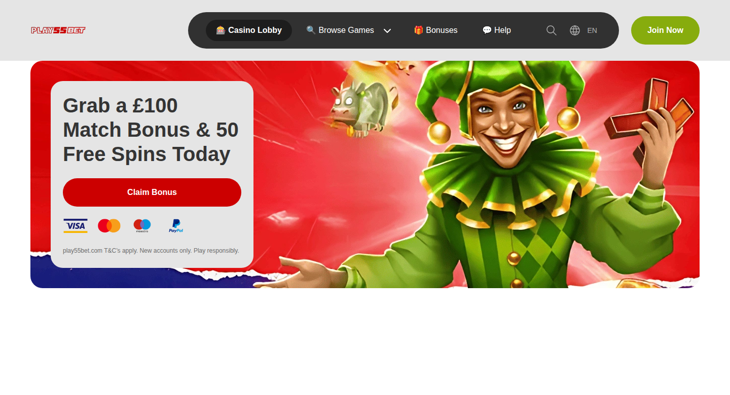 55bet homepage screenshot 55bet homepage screenshot