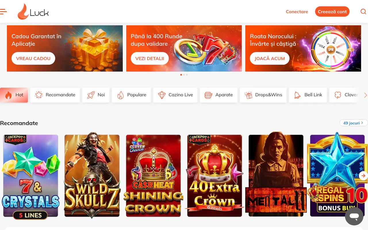Luck.com homepage screenshot