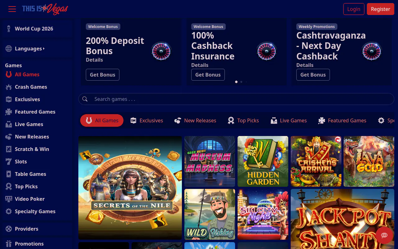 This Is Vegas homepage screenshot