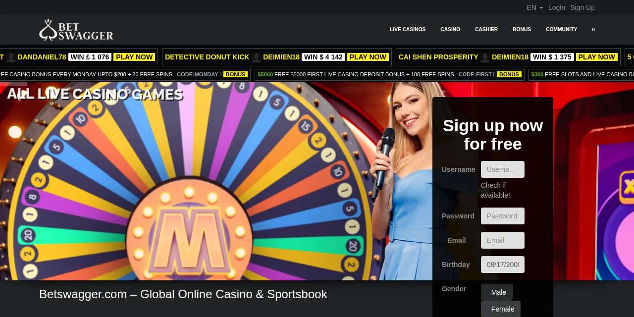 Bet Swagger Homepage Bet Swagger Homepage screenshot