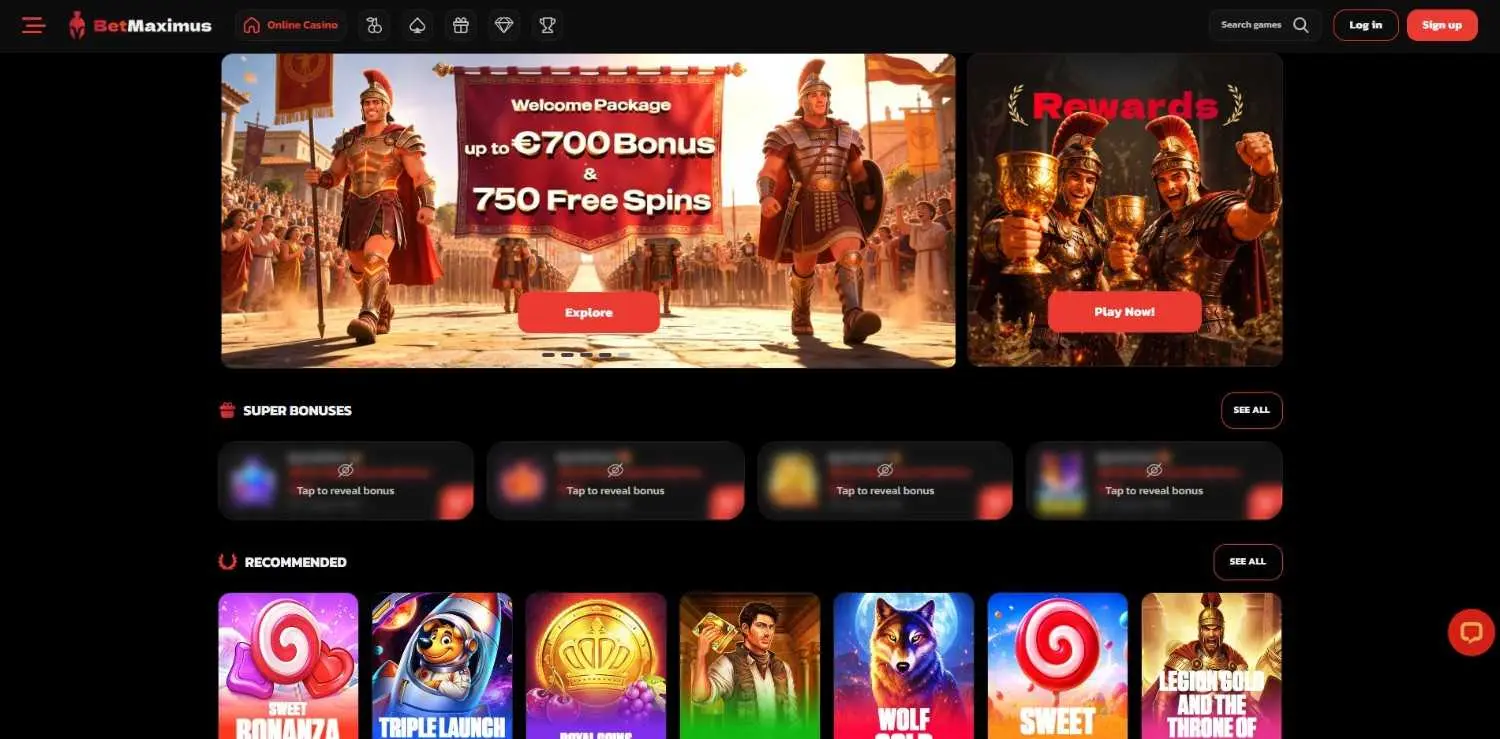 BetMaximus Homepage BetMaximus homepage screenshot