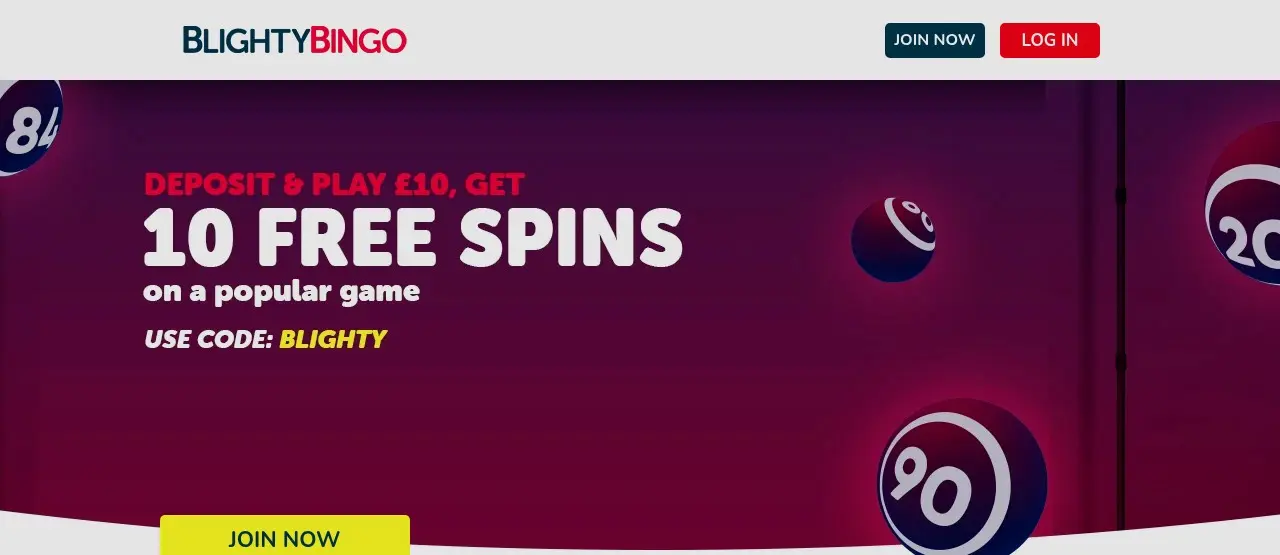 Blighty Bingo Homepage Blighty Bingo homepage welcome offer