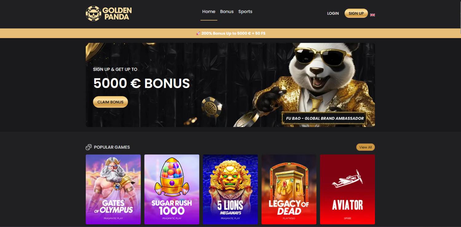 Golden Panda Homepage Golden Panda casino homepage