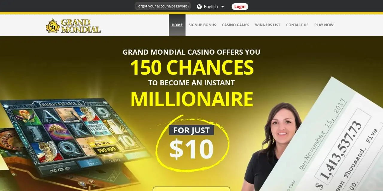 Grand Mondial Casino Homepage Grand Mondial Casino Homepage screenshot