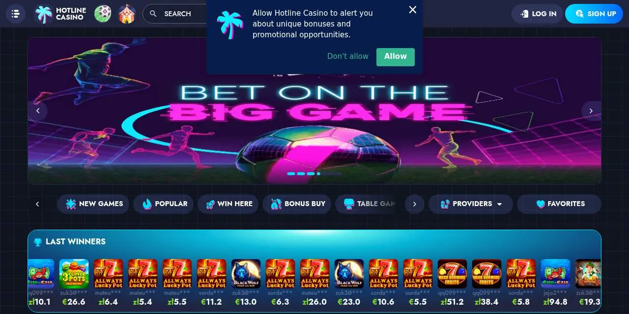 Hotline Casino Homepage Hotline Casino Homepage screenshot