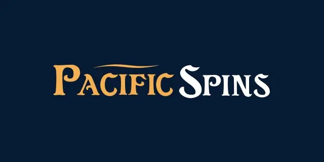 Pacific Spins casino logo on a dark blue background