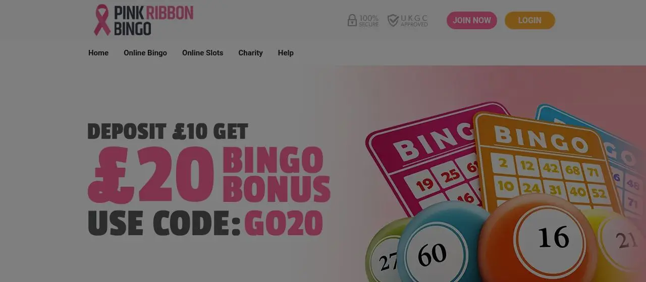 Pink Ribbon Bingo Homepage Pink Ribbon Bingo Homepage screenshot